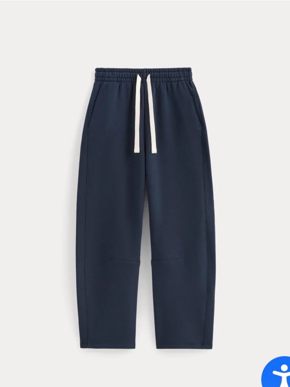 Everlane Women's Navy Jogger Pants with White Drawstring